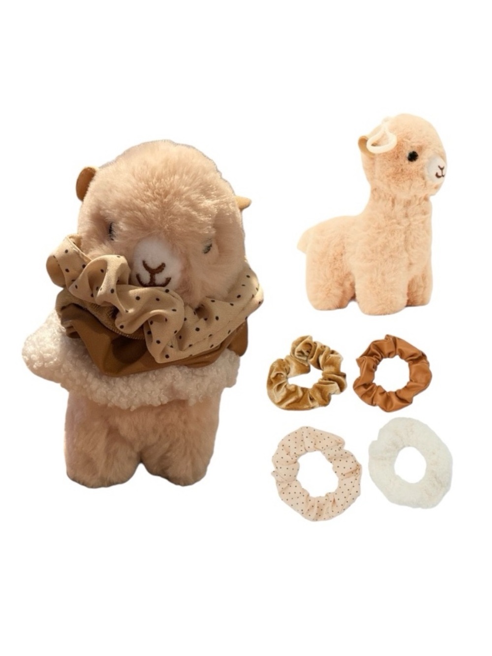 Llama Plush Toy Keychain With Scrunchie